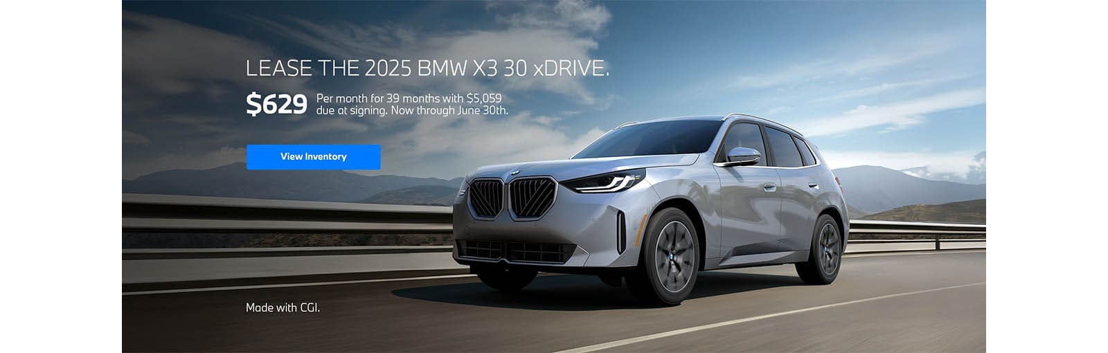 Lease the 2025 BMW X3 $629 per month